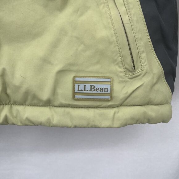 L.L Bean Womens Size L Ski Jacket Insulated Primaloft Hooded Coat Green Black - Picture 4 of 8